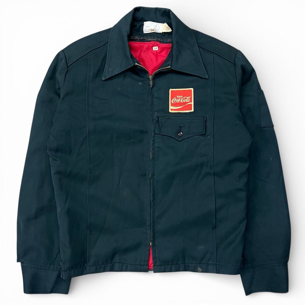 Vintage Coca-Cola Talon Workwear Jacket Lined Uniform USA Made Riverside Bomber